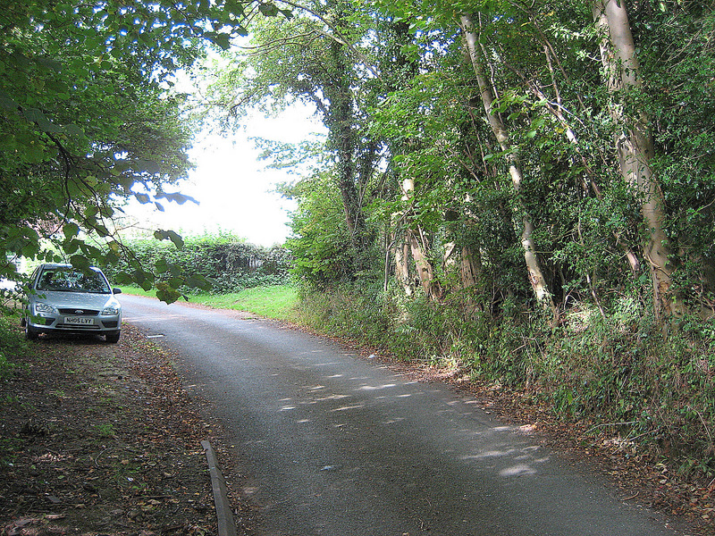Looking North and the road from Gyfelia.