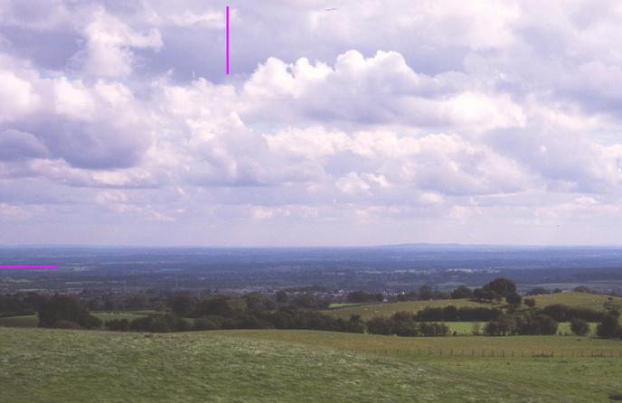 A distant view of the area from the west, above Rhosllanerchrugog.