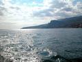 #2: Picture 2 – West view. This is the southern part of Crimea Peninsula. Koshka (Cat) Mountain in the centre