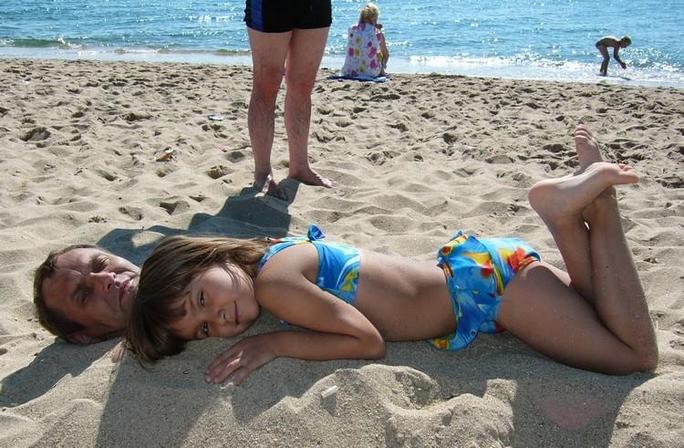 While the daddy had a rest.