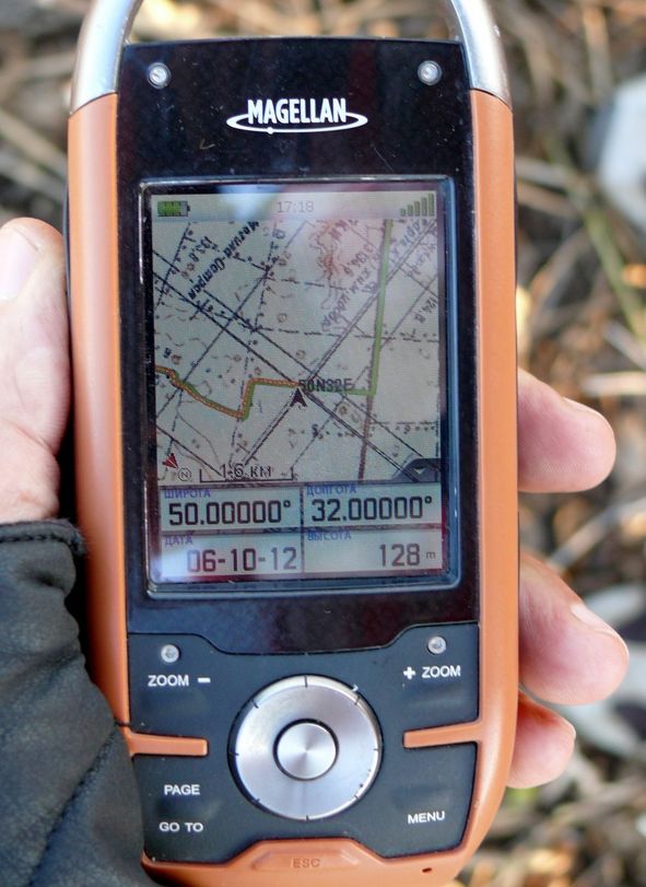 Показания GPS навигатора/GPS reading