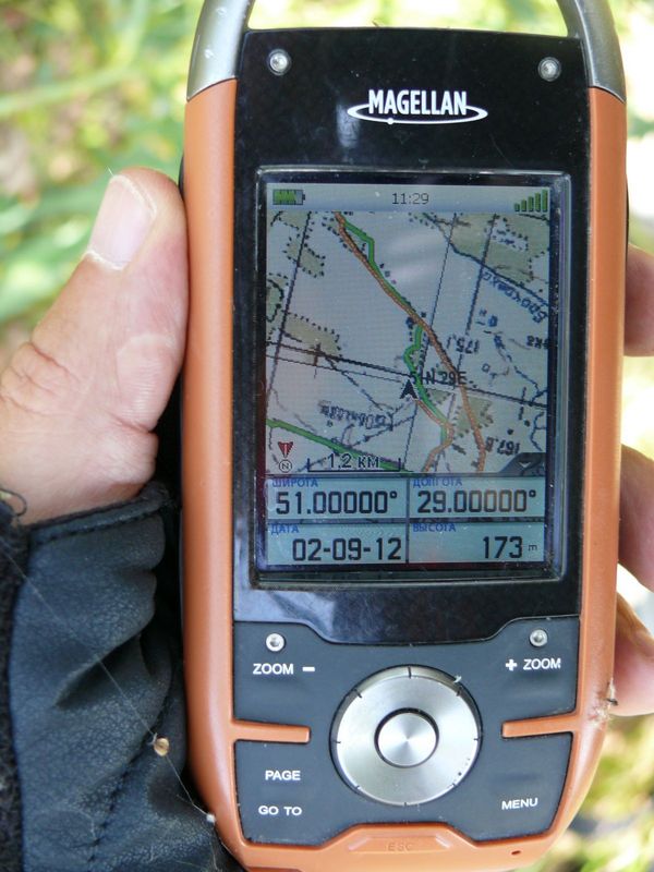 Показания GPS навигатора/GPS reading