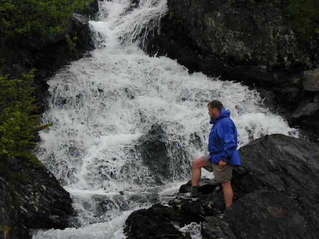 Jon crossing Glacier Creek