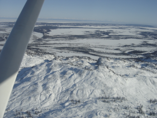 Above the site looking northward