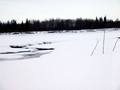 #9: Open water in the middle of the otherwise frozen Kuskokwim River
