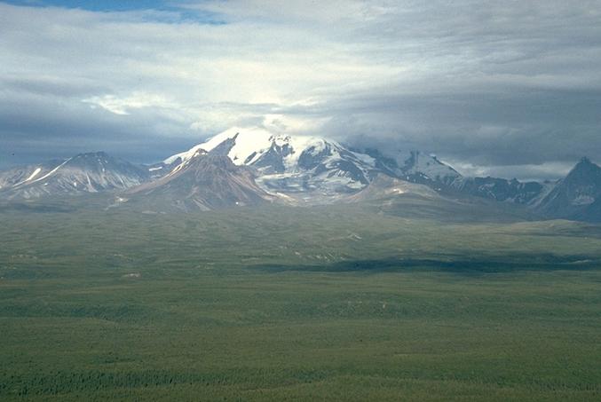 The eastern flank of Mt Drum, near Copper Center, Alaska, from the air.