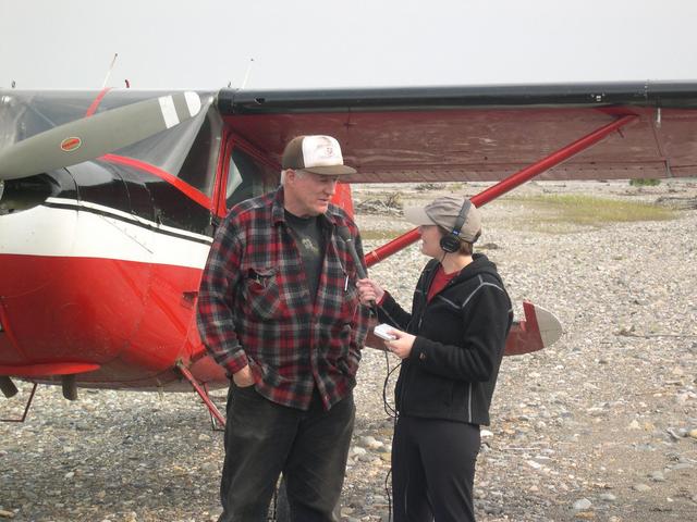 Ashley interviewing Ray Atkins along the Toklat River