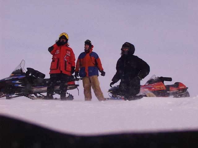 At the confluence, trying to take a picture with a timer.  Good enough at 20 below.