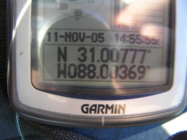 GPS unit at the nearest point to the confluence.