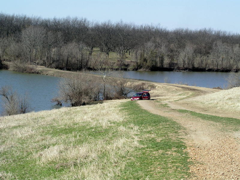 From the top of the levee to the cp is a 3.75 mile drive.