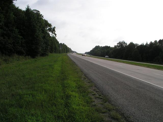 Early morning traffic, 60 meters east of 35N 92W, looking north on US 67&167