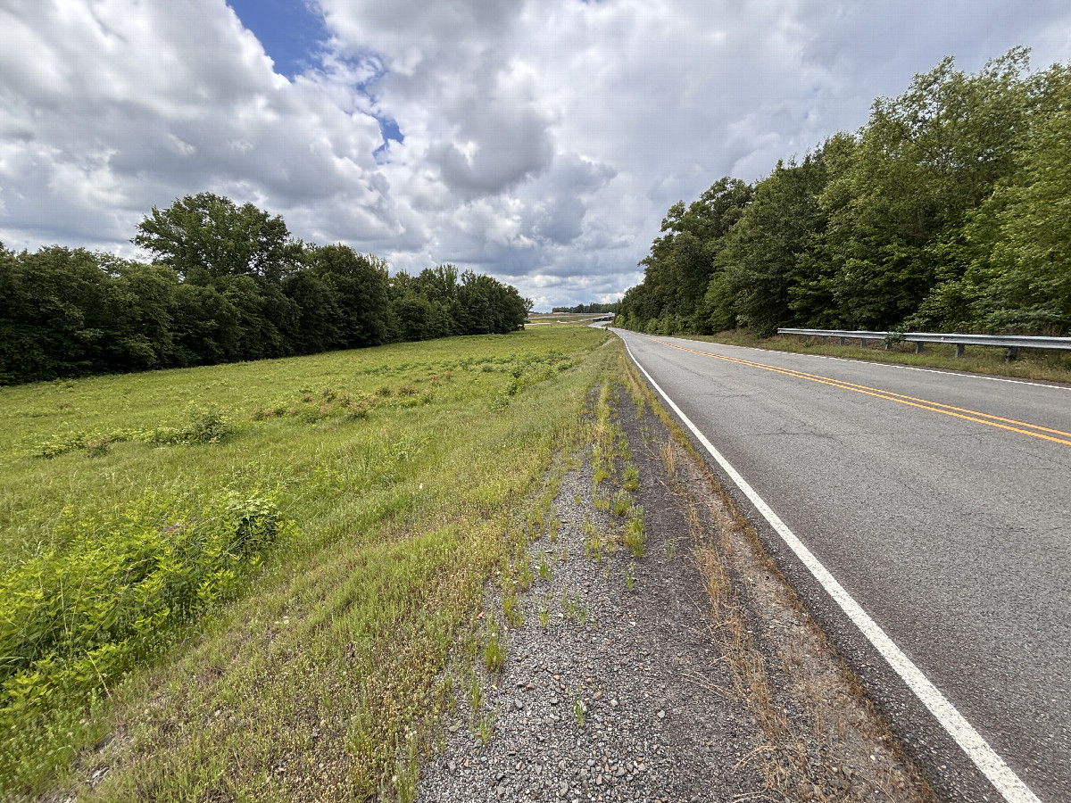 Closest road to the confluence point, looking southwest.