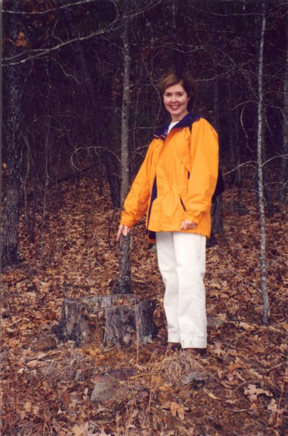 Kay Anderson pointing to confluence