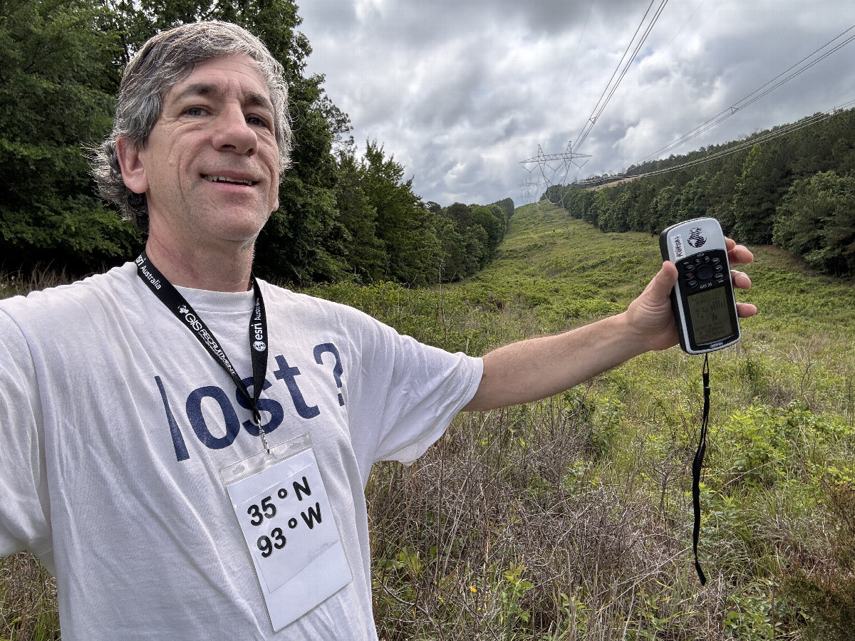 Joseph Kerski at the confluence.