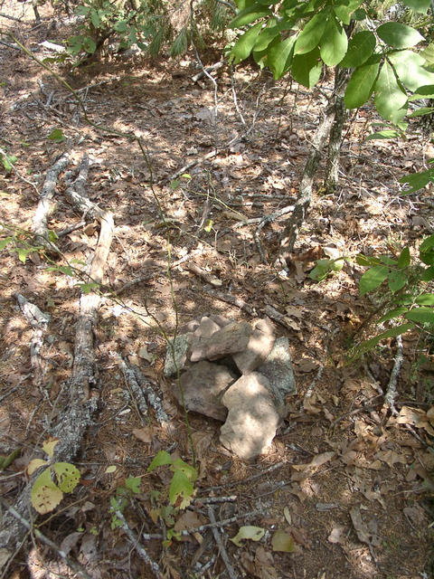 Survey or boundary marker at the confluence