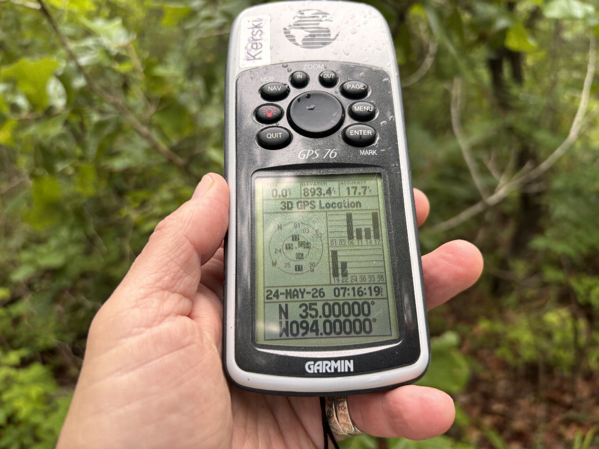 GPS receiver at confluence. 