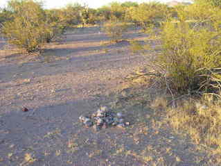 #1: The confluence point (just beyond this rock cairn)