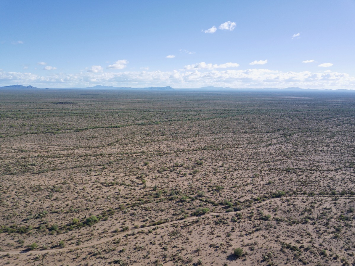View South (towards the U.S.-Mexico border, 24 miles away) from 120 m above the point