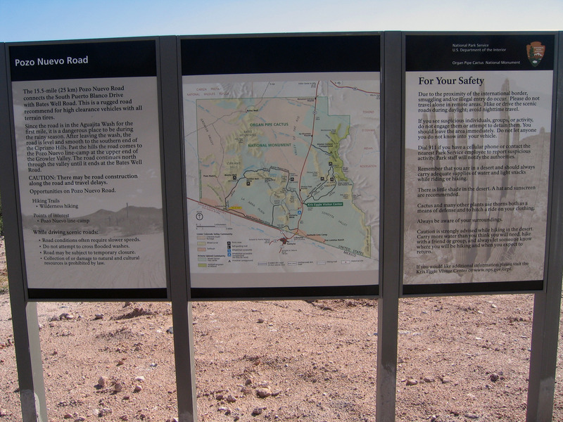 Sign at SW portion of Puerto Blanco Loop 