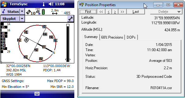 TerraSync post processed data