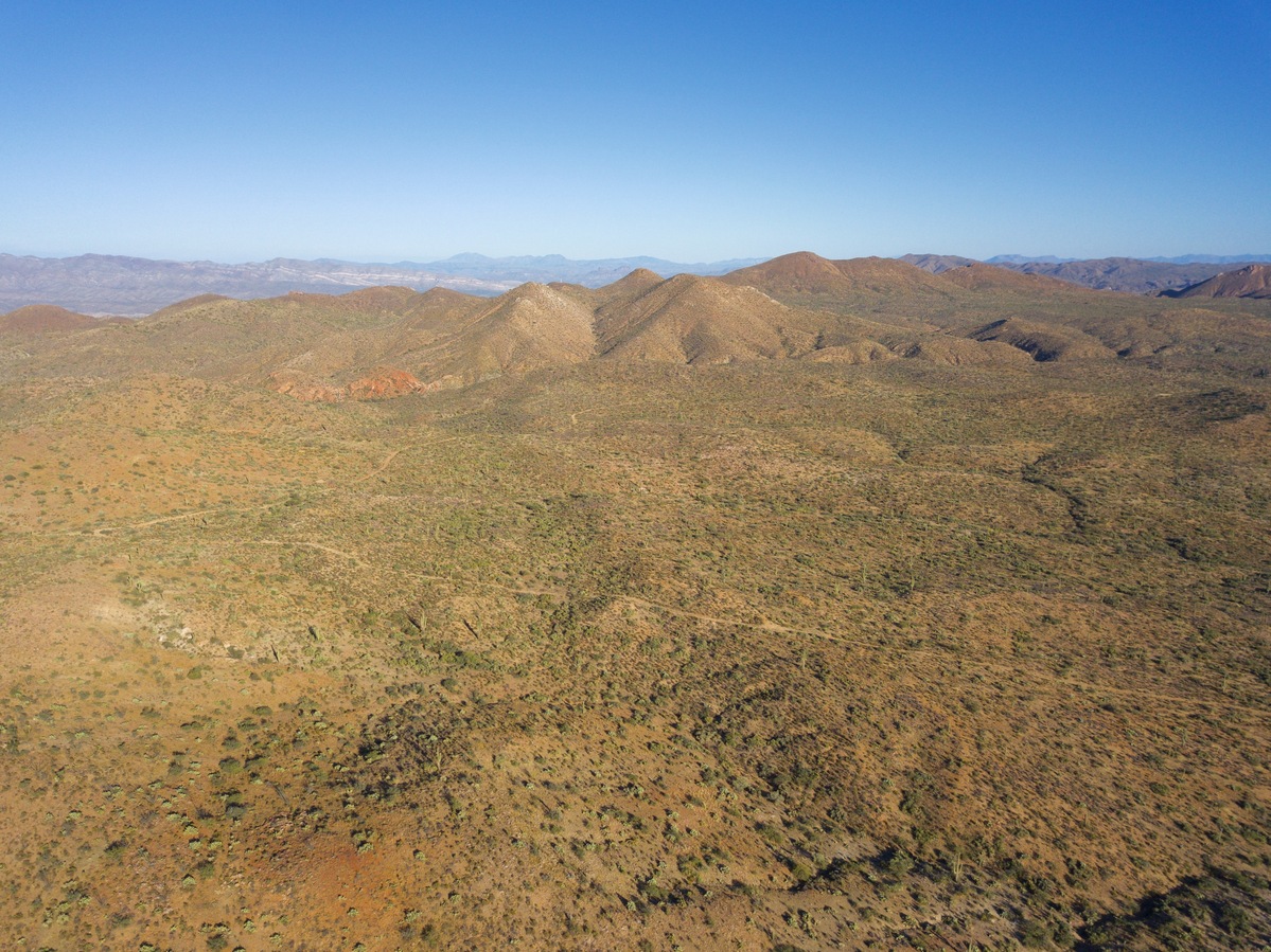 View East, from 120m above the point