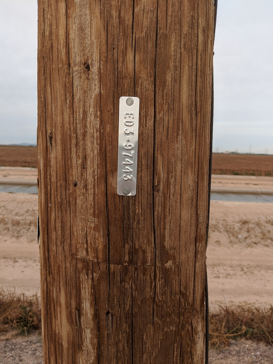 Power pole near stopping point. Confluence to north 75 m