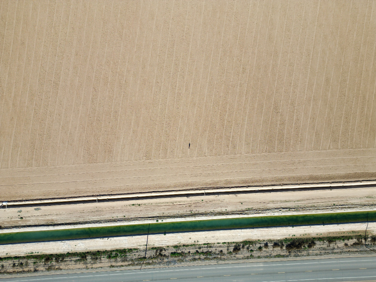 Looking down on the point from a height of 120m