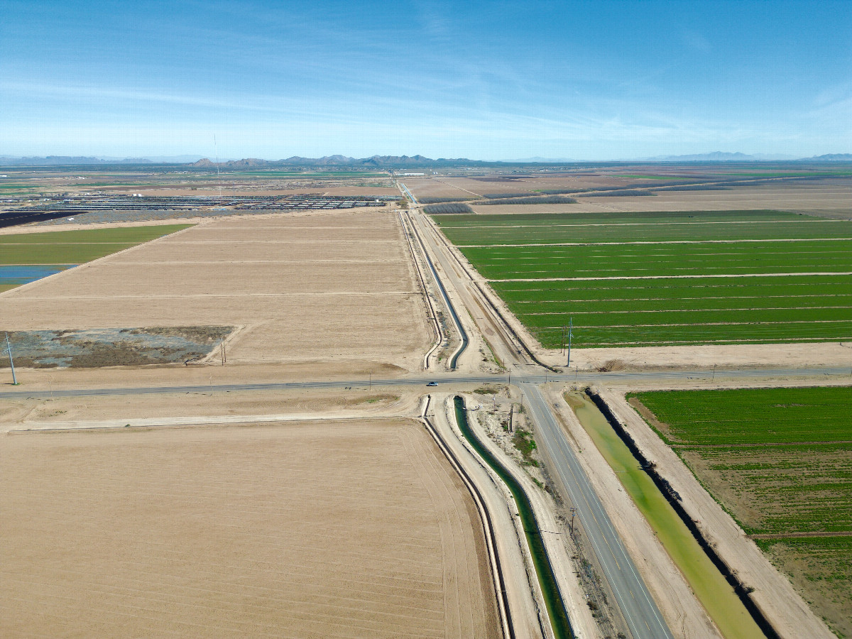 View East, from 120m above the point