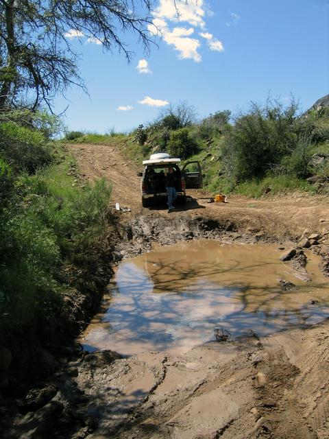 Deep mud pit obstacle along Road 41
