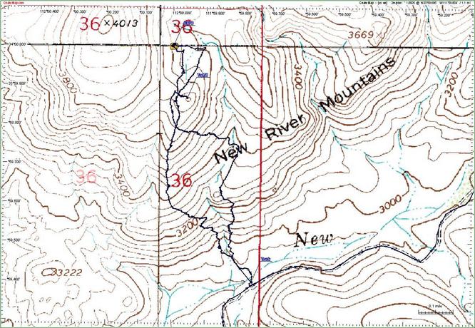 Topo with route taken