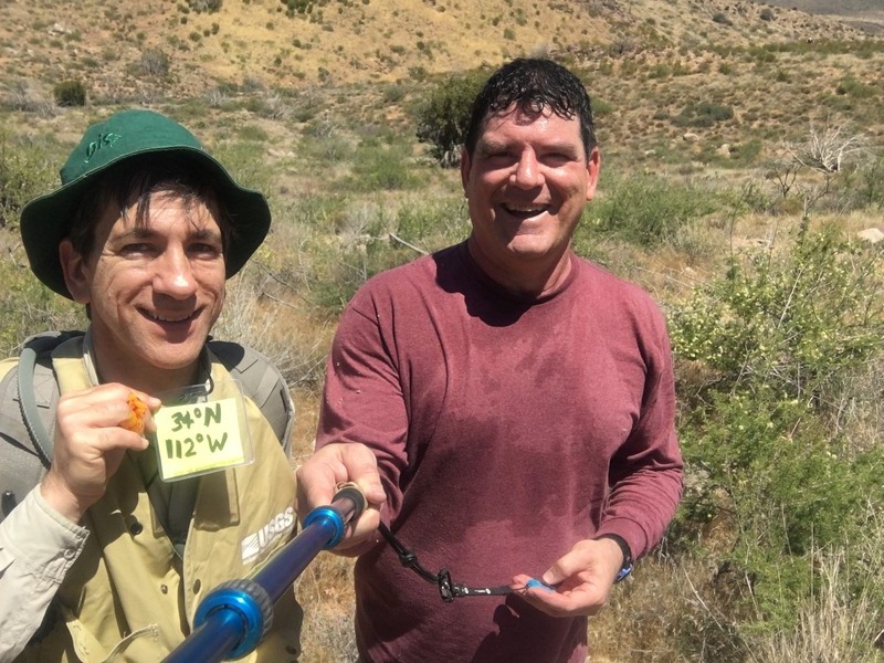 Joseph Kerski and Shawn Fleming at the confluence.