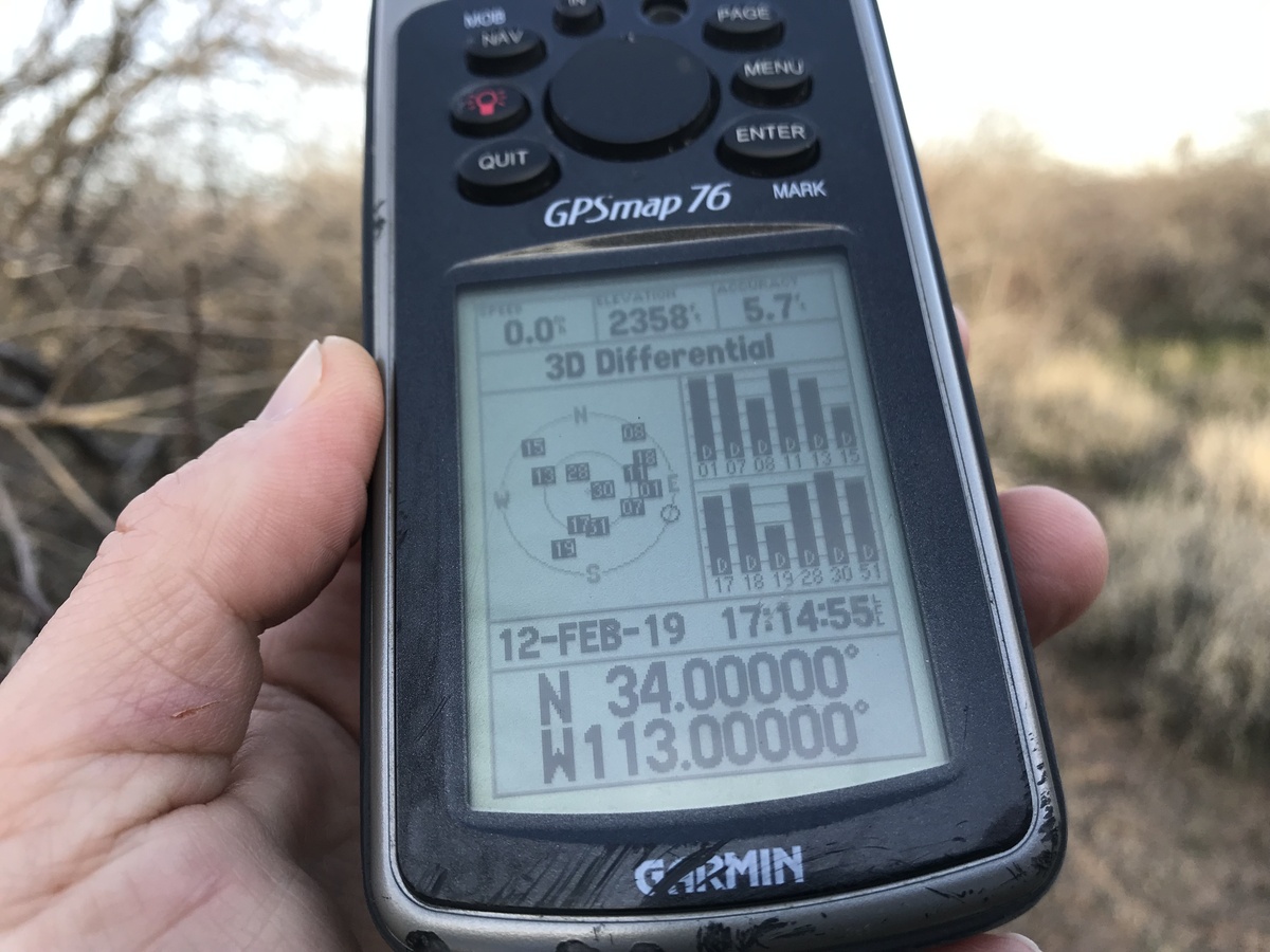 GPS receiver at the confluence point. 