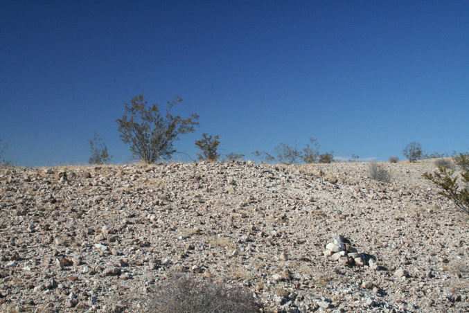 looking north with previous visitor's rock cairn in view