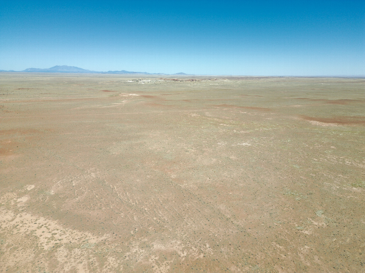 View North (towards the Meteor Crater), from 120m above the point