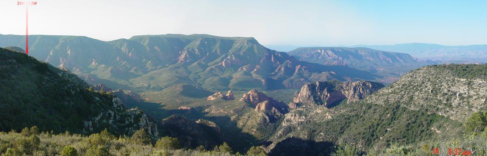 Panoramic from the canyon ridge from the NW.