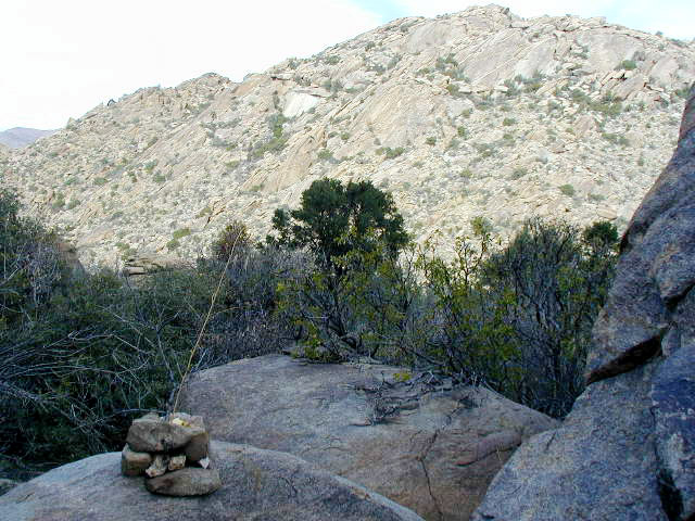 Cairn and apple core marks the spot