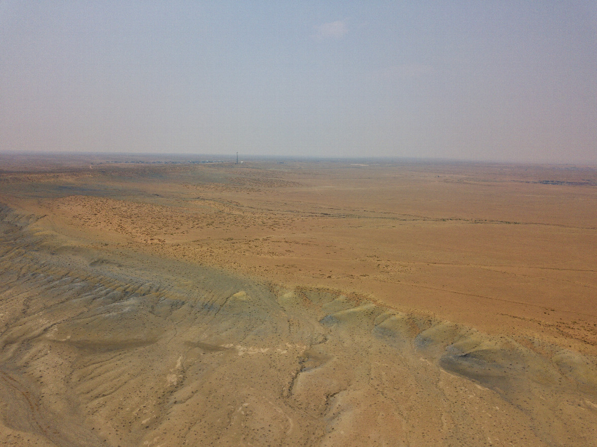 View West, from 120m above the point