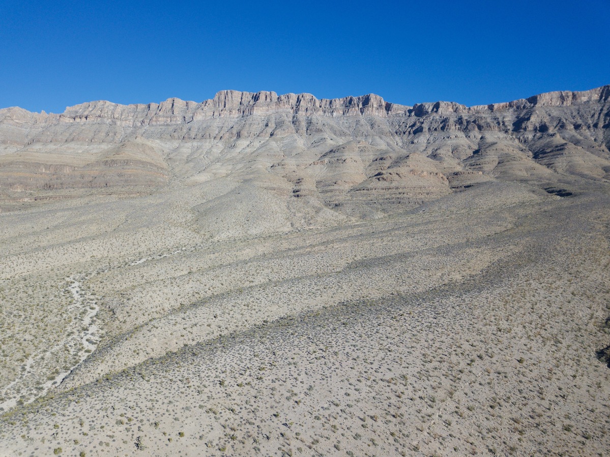 View East (towards the Grand Wash Cliffs), from 120m above the point