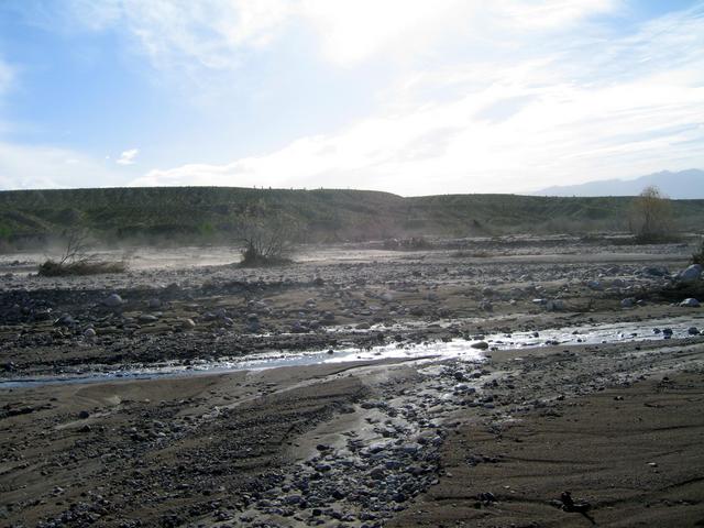 Wind-blown sand on my return hike