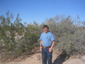 #2: Looking north - and Dave. The confluence is marked by a small cairn, just to Dave's right.