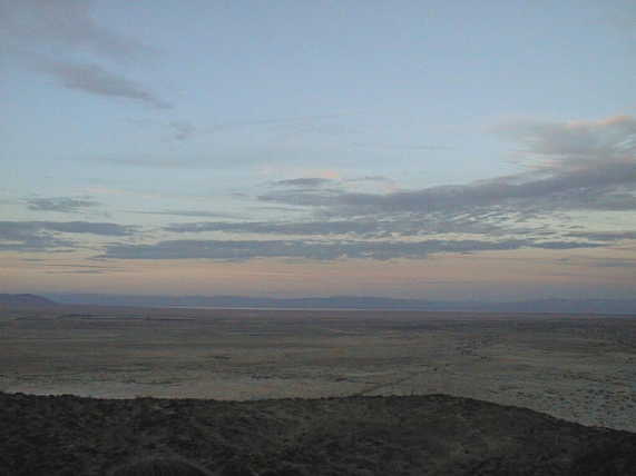 View north from Confluence, showing the narrow band of the Salton Sea