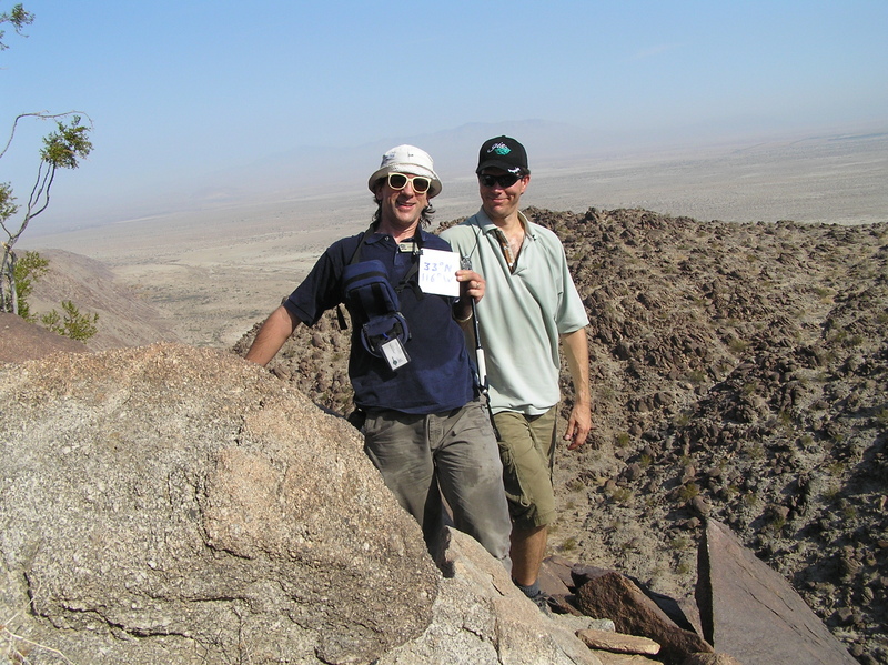 Joseph Kerski and Michael Gould at the confluence point.