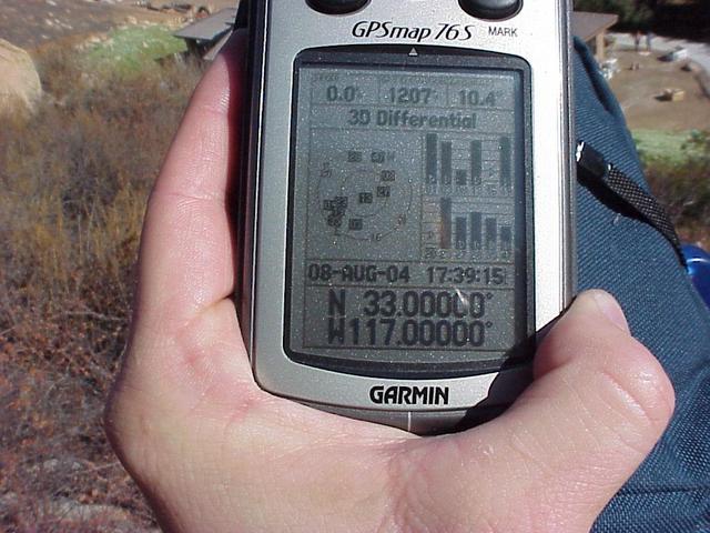 Confluence coordinates on GPS unit on a summer's afternoon.