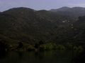 #2: Lake Poway.  The trail leading to the confluence is snaking up the hill to the right.