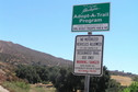 #5: Trail sign at the beginning of the confluence trek, looking southeast toward the confluence.