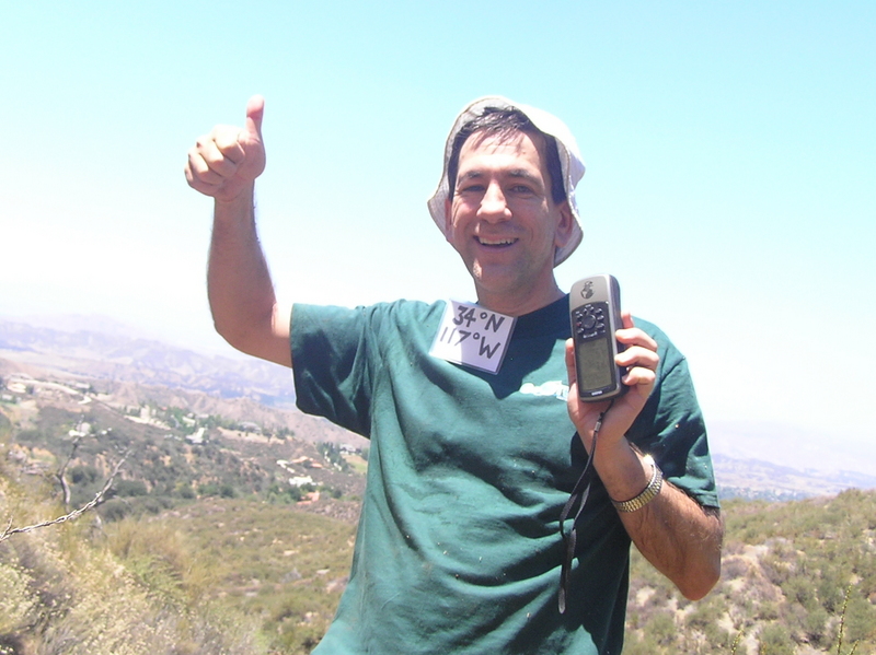 Joseph Kerski at the confluence point.