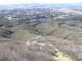 #6: From the ridgetop to the east:  Looking west, the confluence lies in the valley in the mid-center of this photograph.