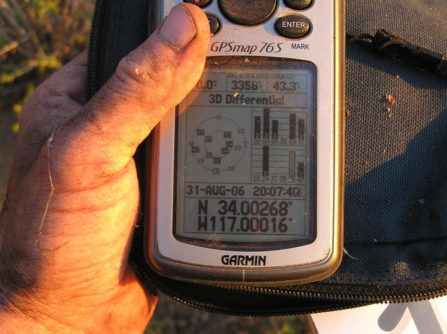 GPS reading near the confluence.