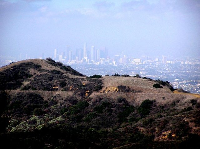 Downtown Los Angeles from the canyon hills