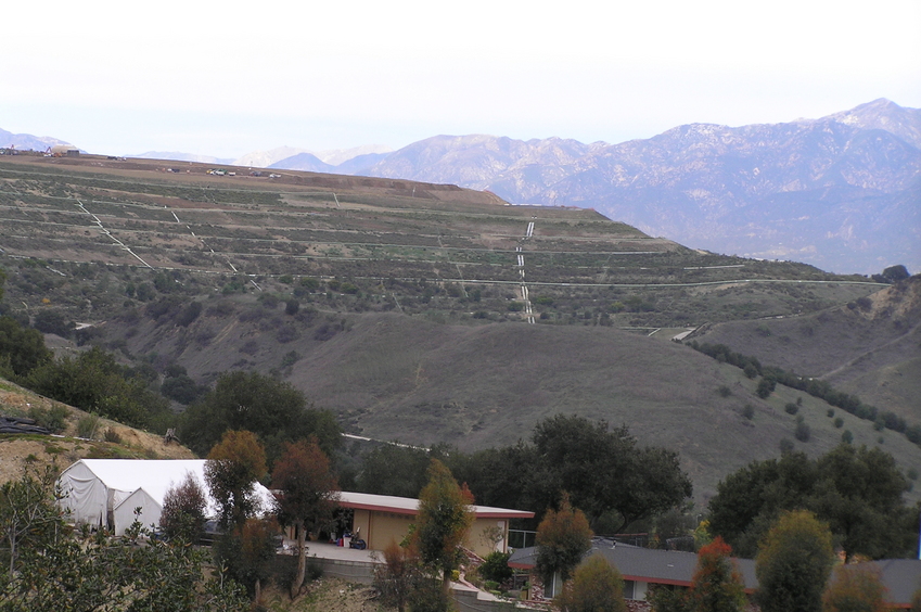 View from about 1km east of the confluence, looking back northwest.